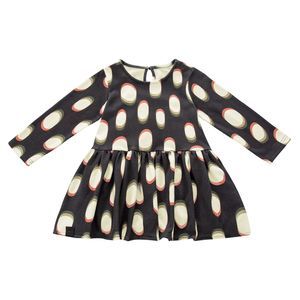 Omamimini Girls Drop Waist Long Sleeve Terry Dress